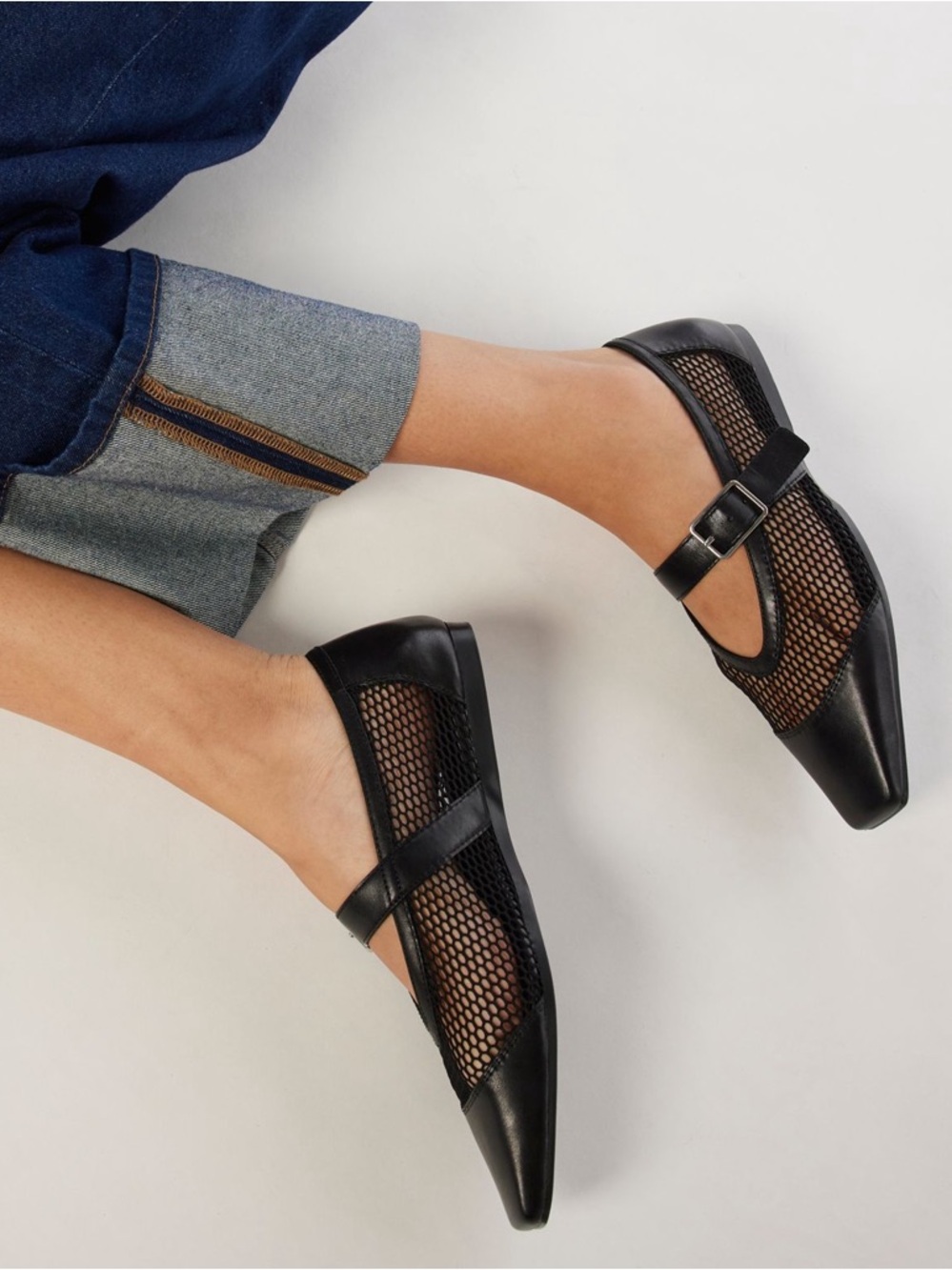 Vagabond Wioletta Mary Jane Mesh Ballet Flats